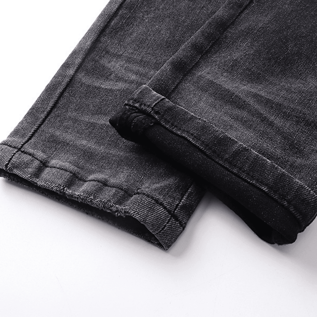 Amr Grey Staggered Logo Jeans - Novell "Fashion"