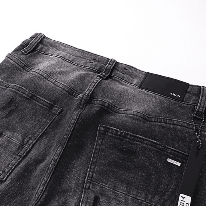 Amr Grey Staggered Logo Jeans - Novell "Fashion"