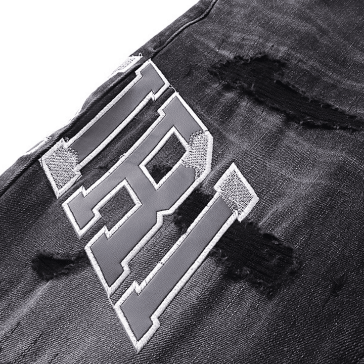 Amr Grey Staggered Logo Jeans - Novell "Fashion"