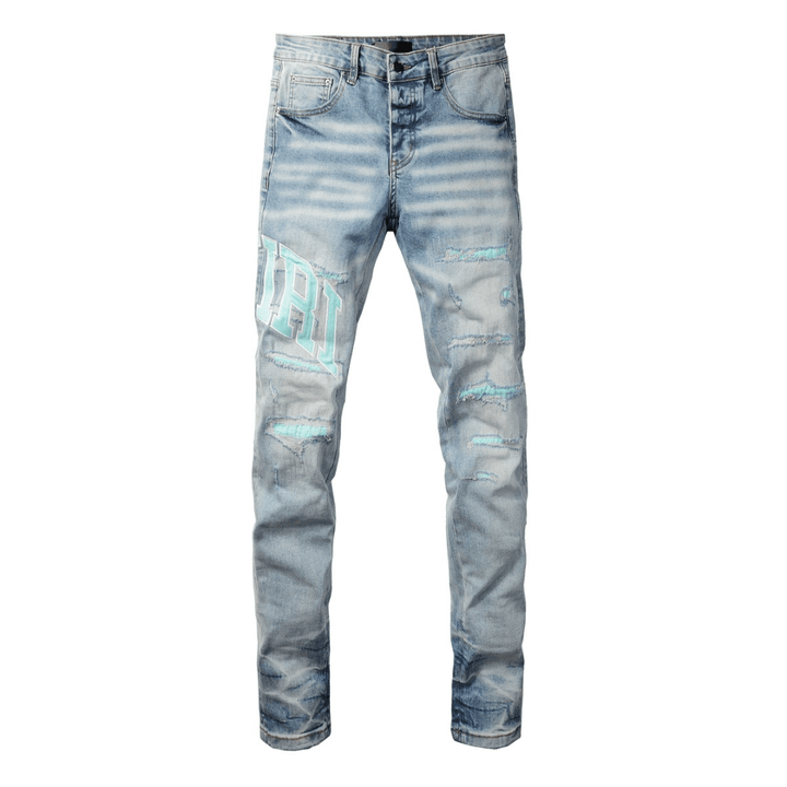 Amr Light Blue Patch Jeans - Novell "Fashion"