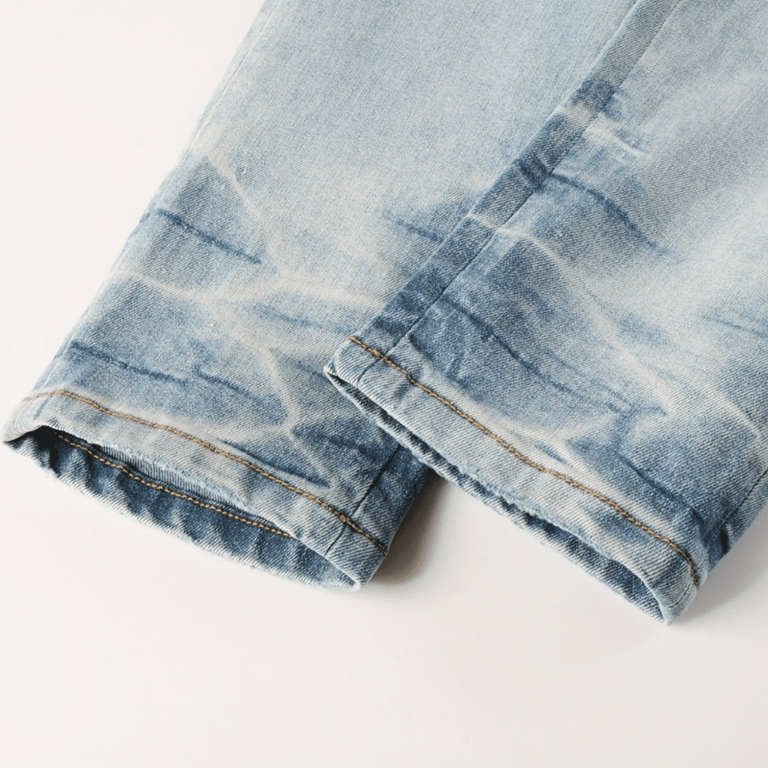 Amr Light Blue Patch Jeans - Novell "Fashion"