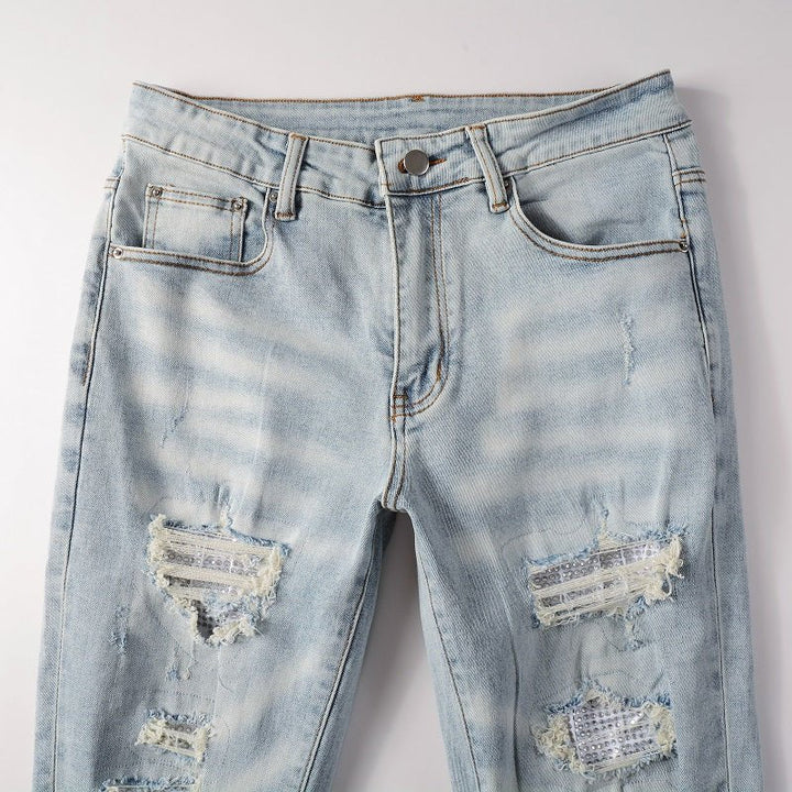Amr Light Blue Patch Jeans - Novell "Fashion"