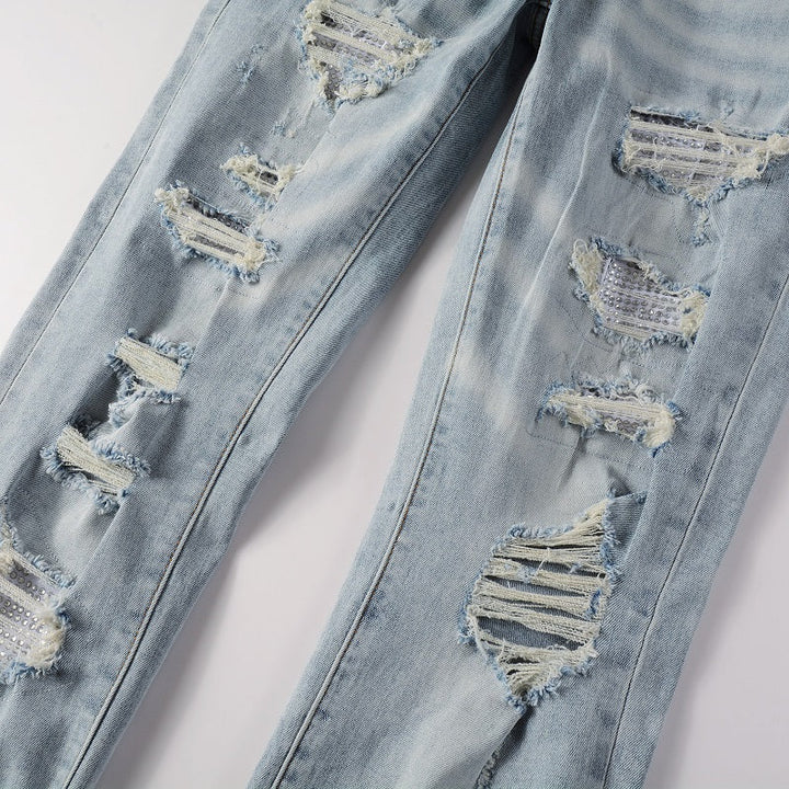 Amr Light Blue Patch Jeans - Novell "Fashion"