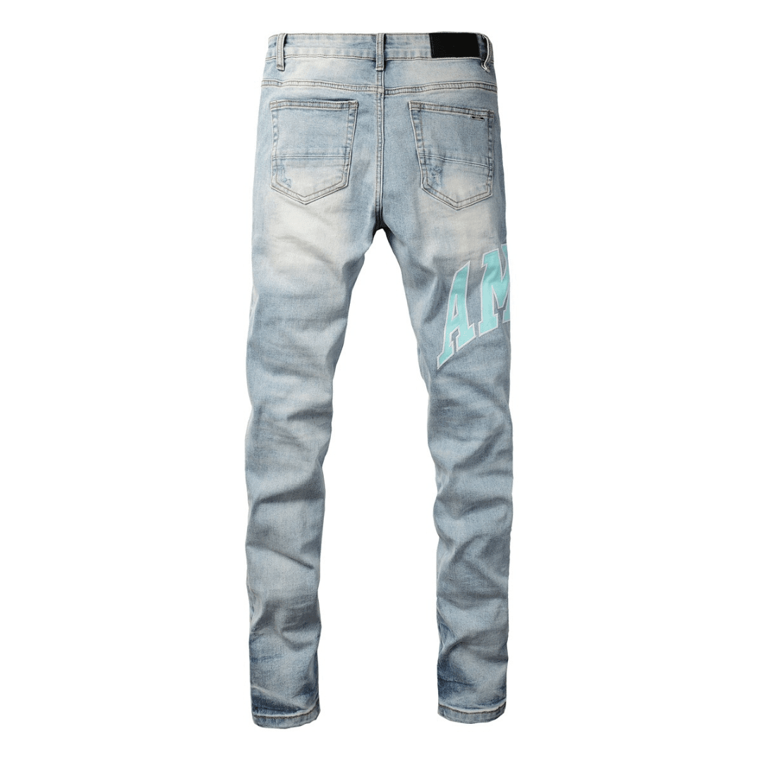 Amr Light Blue Patch Jeans - Novell "Fashion"