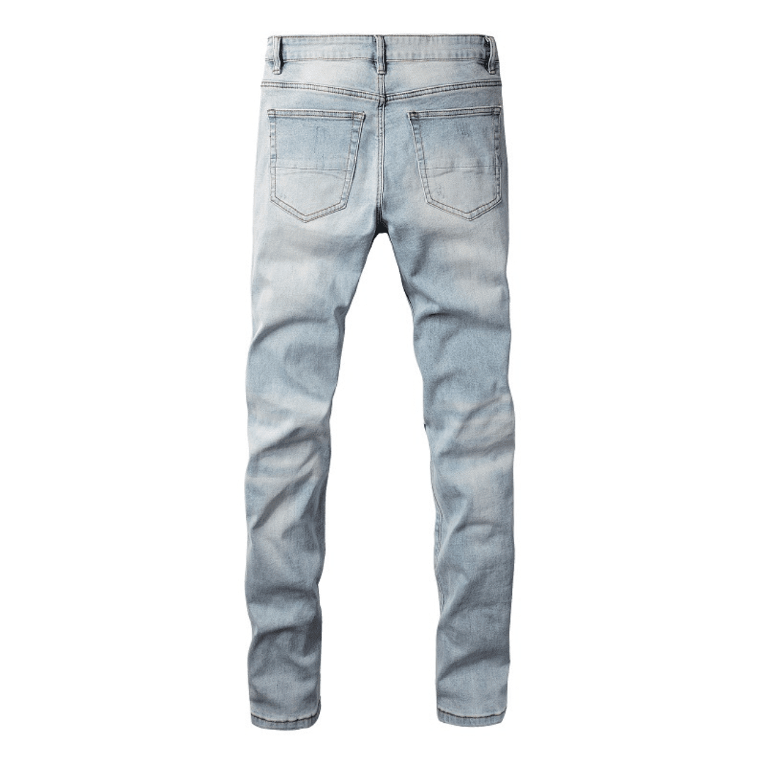 Amr Light Blue Patch Jeans - Novell "Fashion"