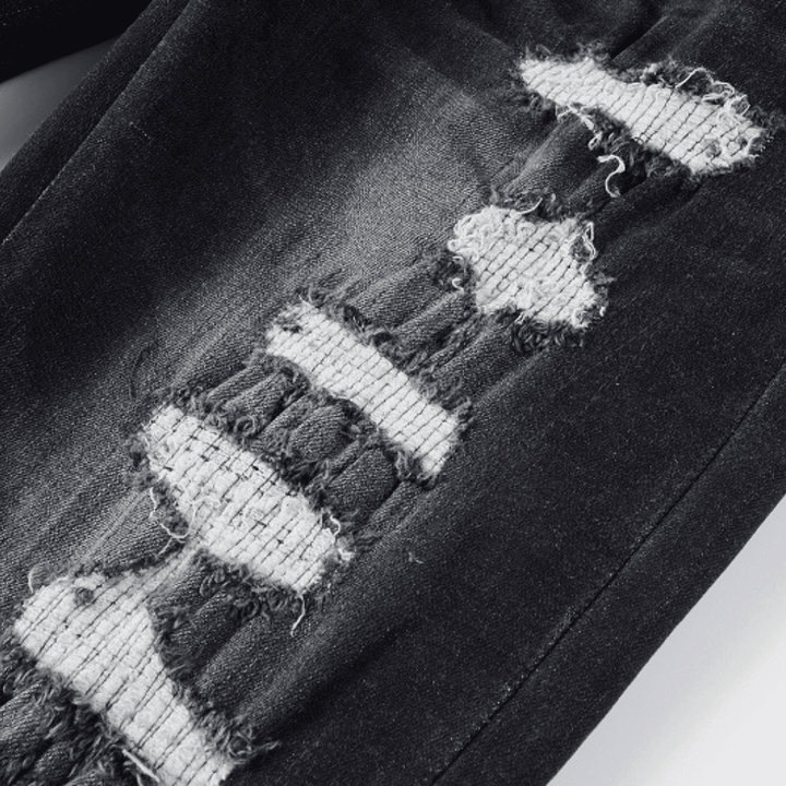 Amr Logo Distressed Black Jeans - Novell "Fashion"