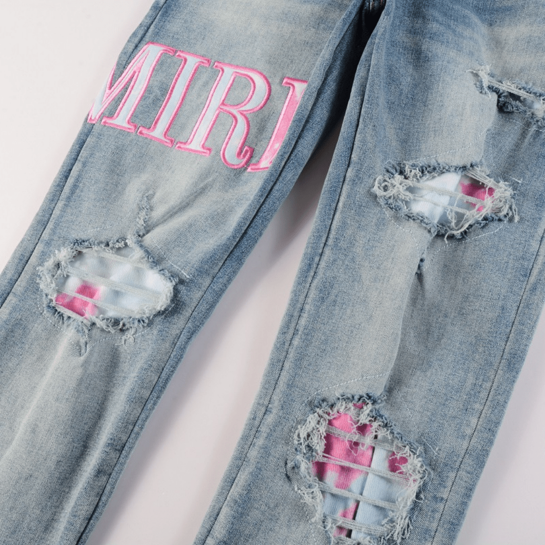 Amr Logo Distressed Jeans - Novell "Fashion"