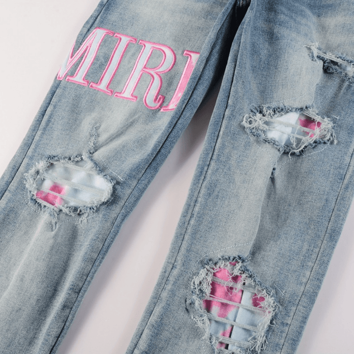 Amr Logo Distressed Jeans - Novell "Fashion"