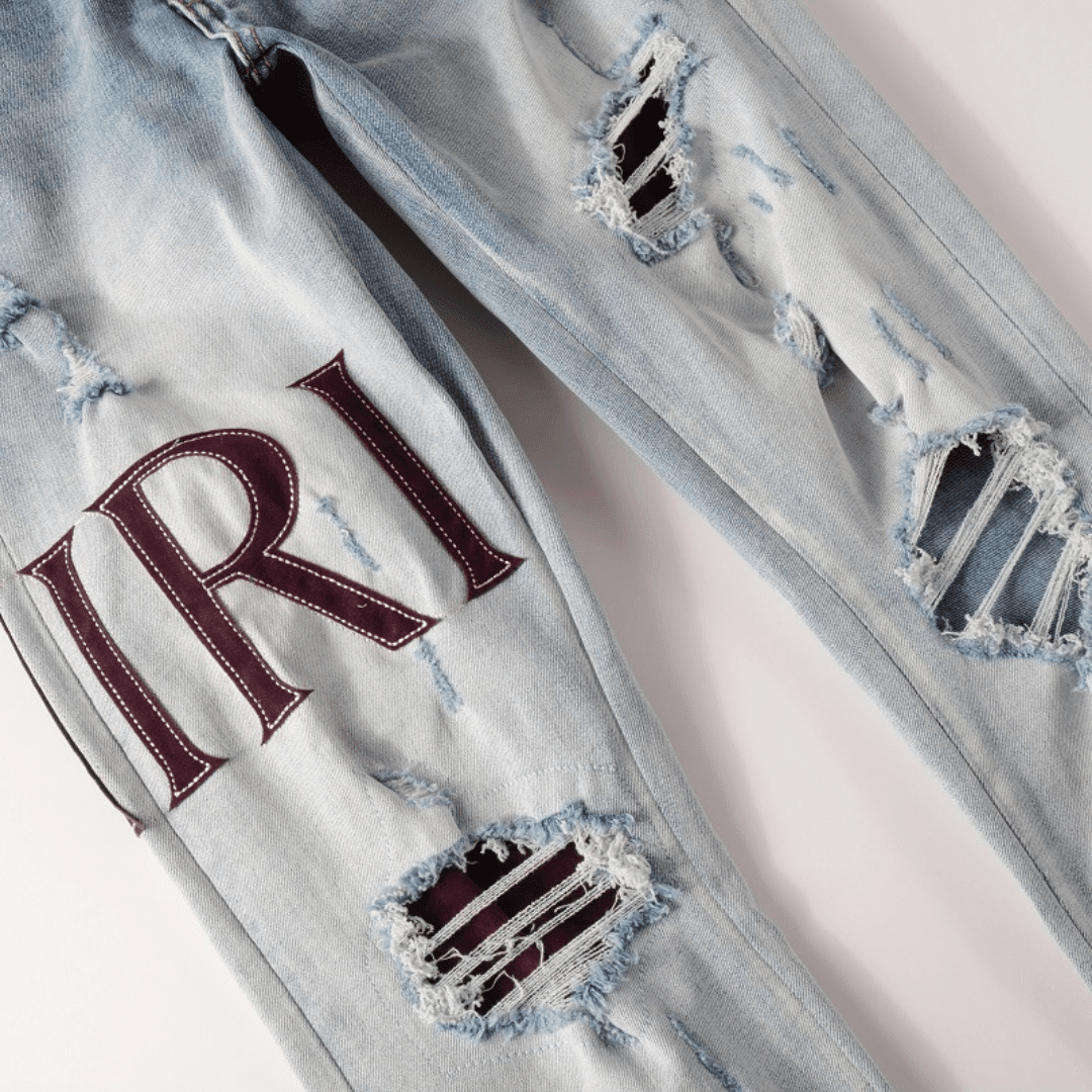 Amr Logo Distressed Jeans - Novell "Fashion"