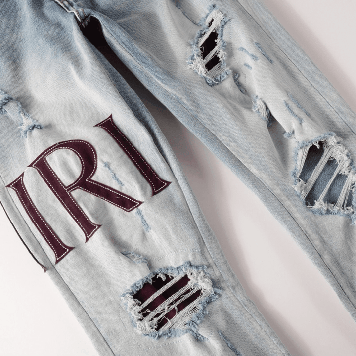 Amr Logo Distressed Jeans - Novell "Fashion"