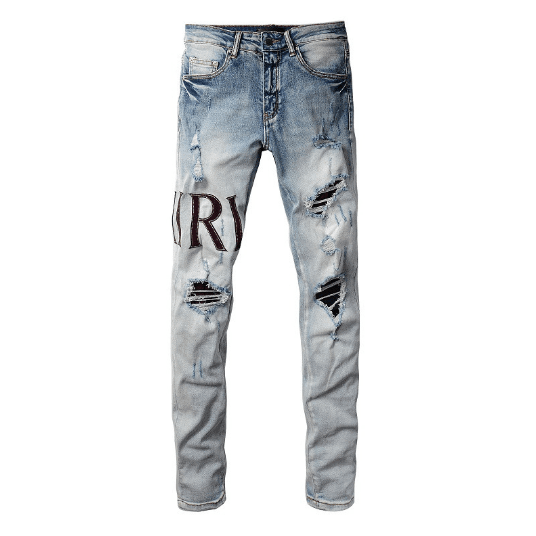 Amr Logo Distressed Jeans - Novell "Fashion"