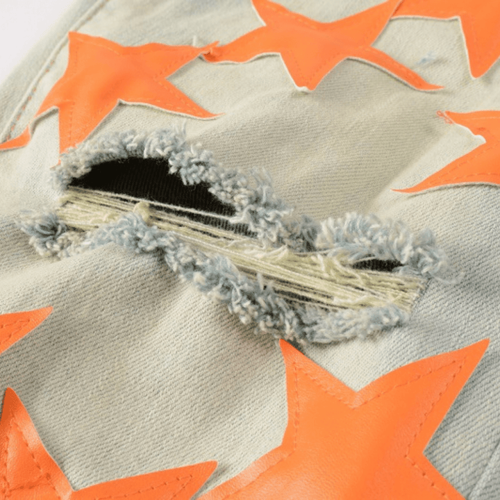 Amr Orange Star Patch Jeans - Novell "Fashion"