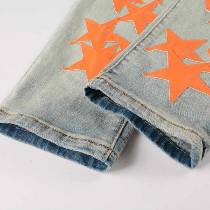 Amr Orange Star Patch Jeans - Novell "Fashion"