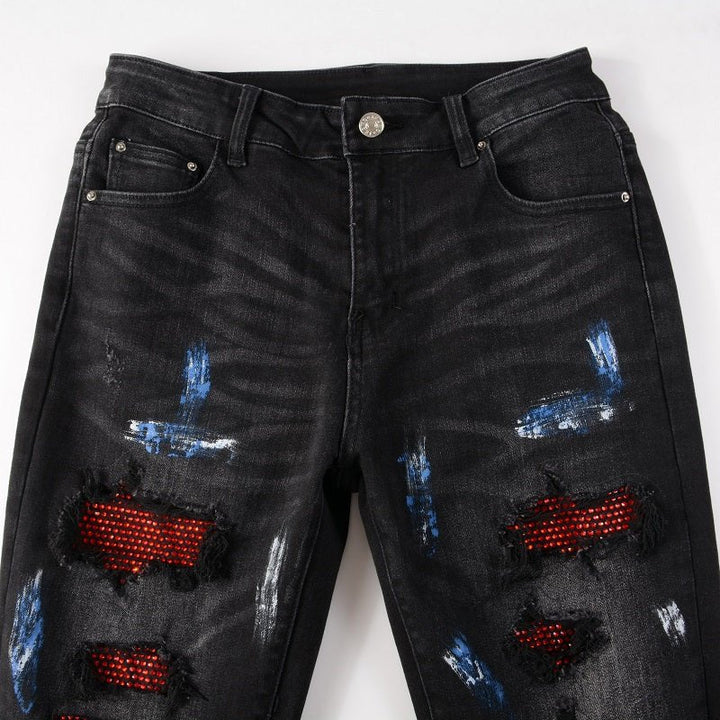 Amr Paint Diamonds Black Jeans - Novell "Fashion"