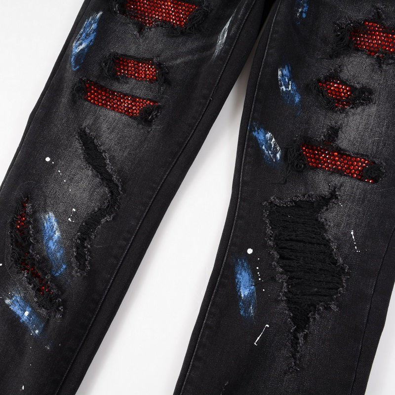 Amr Paint Diamonds Black Jeans - Novell "Fashion"