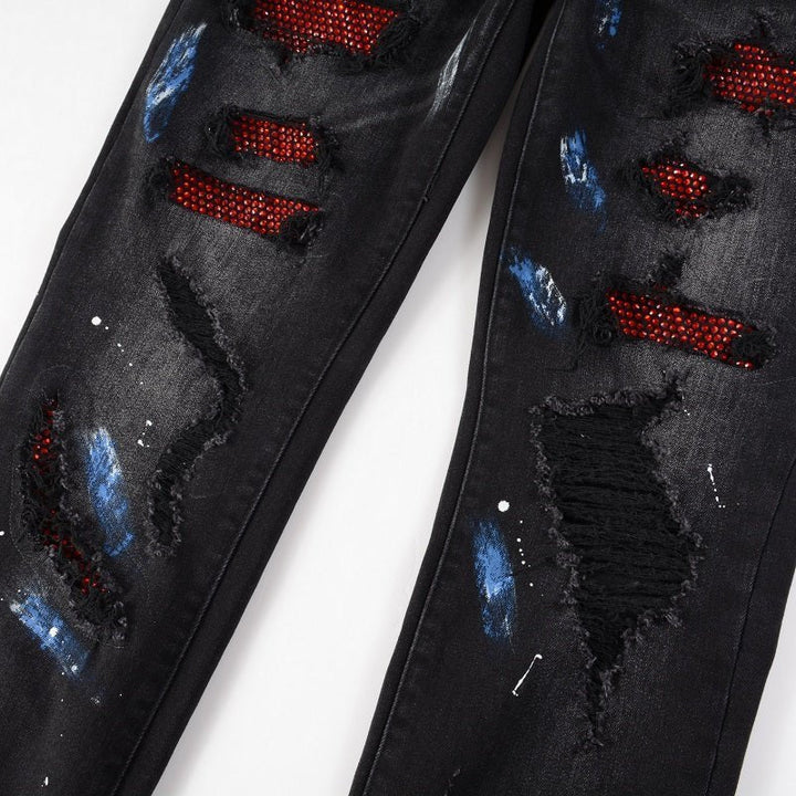 Amr Paint Diamonds Black Jeans - Novell "Fashion"