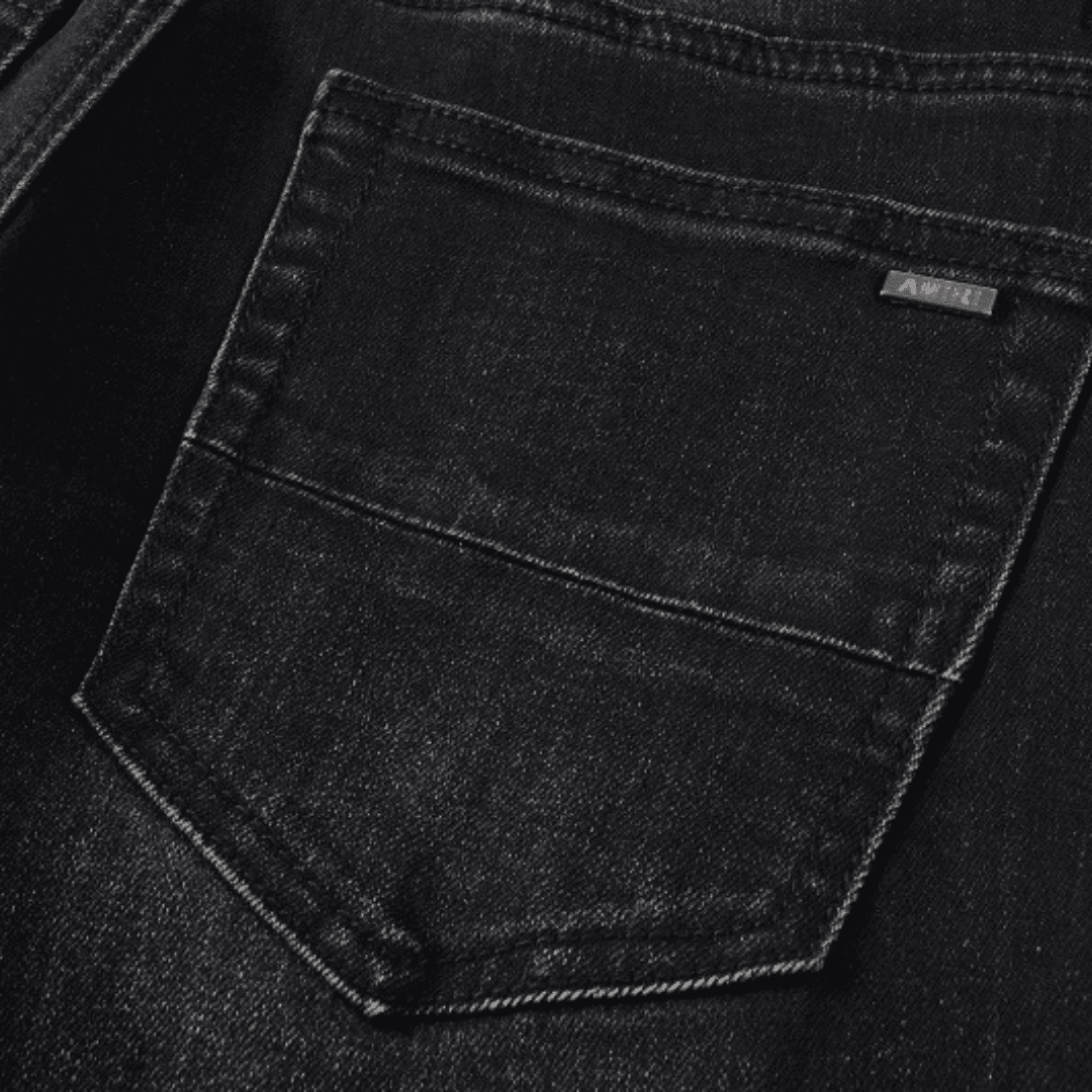 Amr Paint Drip Distressed Black Jeans - Novell "Fashion"