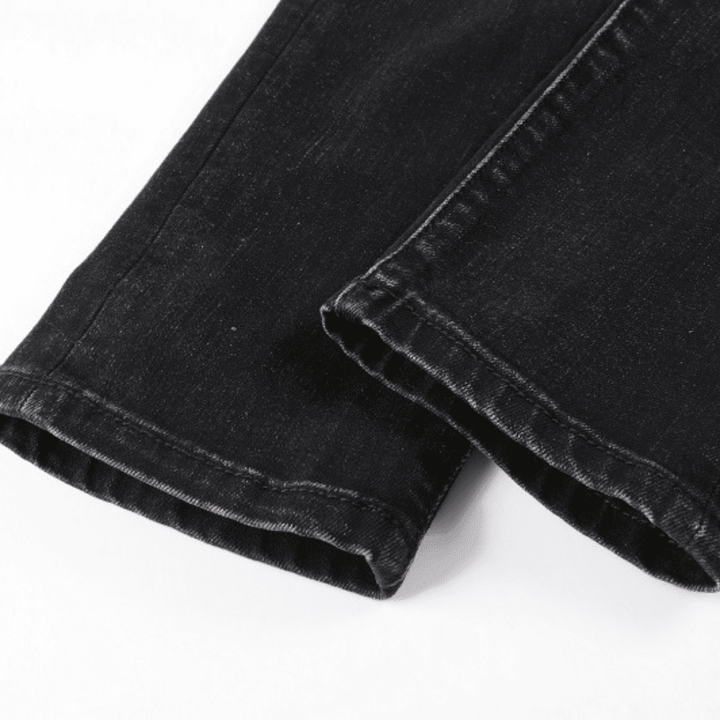 Amr Paint Drip Distressed Black Jeans - Novell "Fashion"