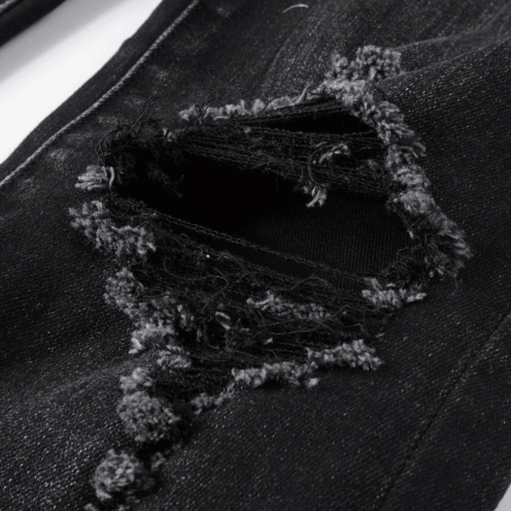 Amr Paint Drip Distressed Black Jeans - Novell "Fashion"