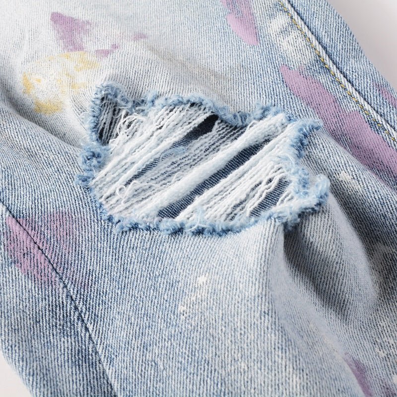 Amr Paint Splatter Blue Jeans - Novell "Fashion"