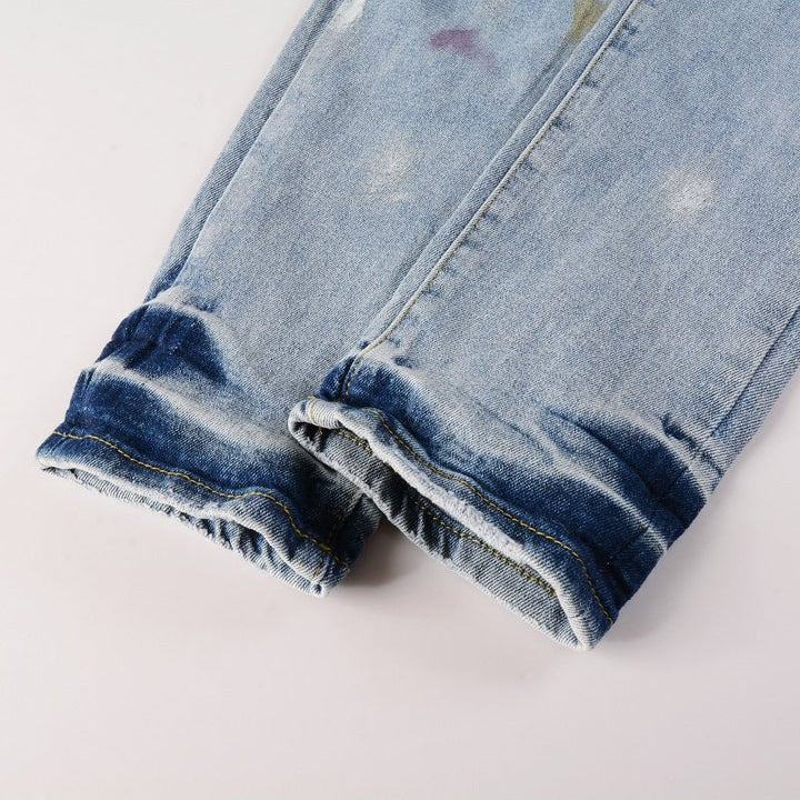 Amr Paint Splatter Blue Jeans - Novell "Fashion"