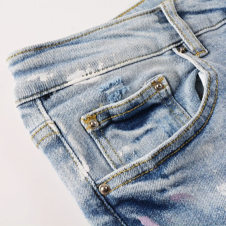 Amr Paint Splatter Blue Jeans - Novell "Fashion"
