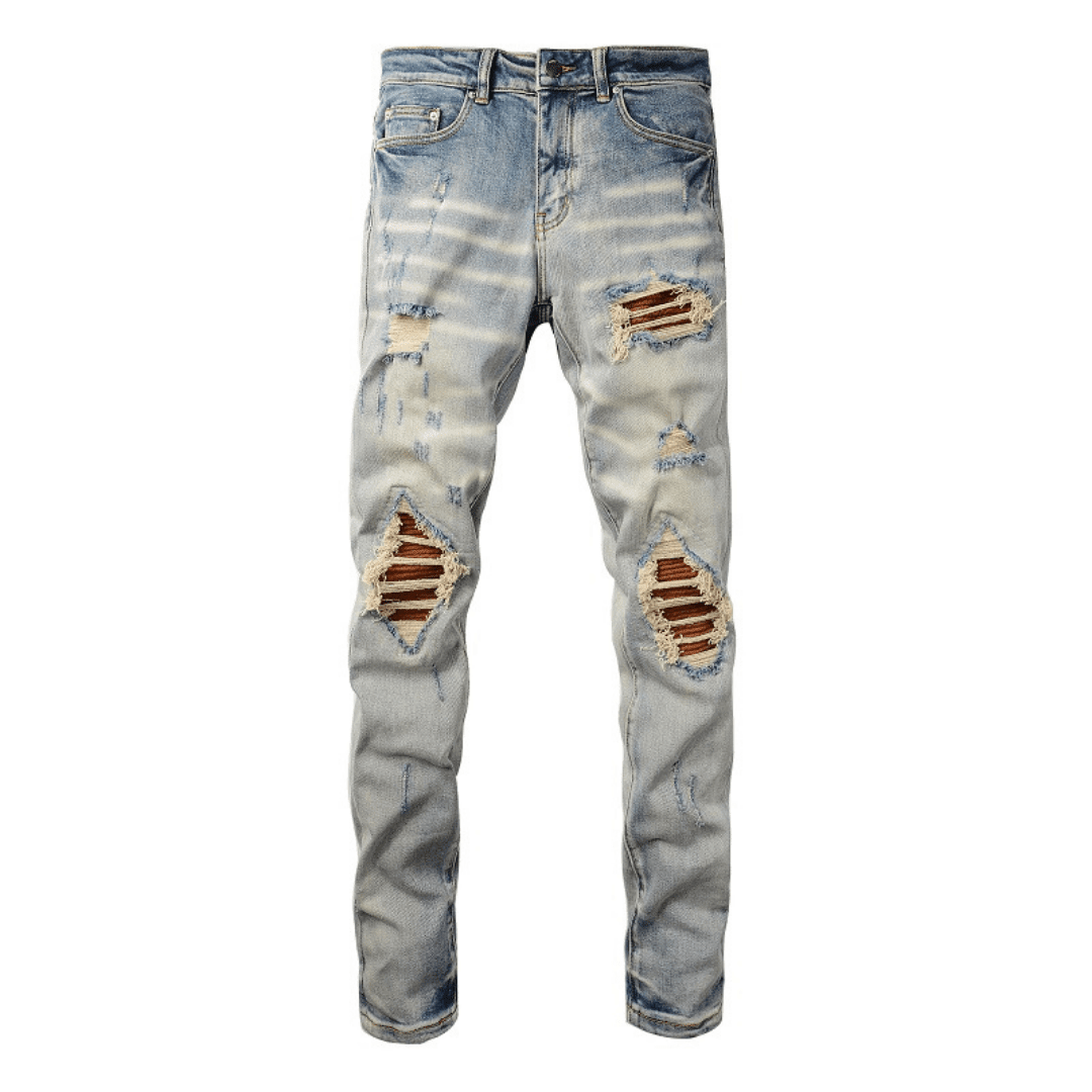 Amr Patch Distressed Jeans - Novell "Fashion"