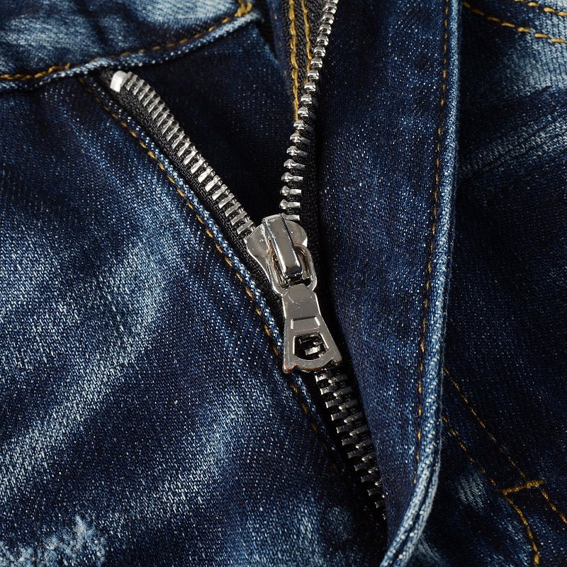 Amr Paint Drip Blue Jeans - Nov - ell - fas - ion