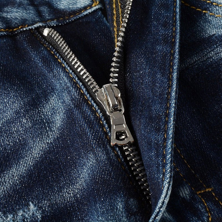 Amr Paint Drip Blue Jeans - Nov - ell - fas - ion