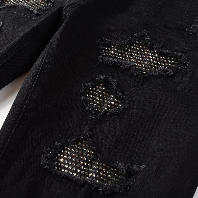 Amr Full Black Diamonds Jeans - BabyLuxee.de