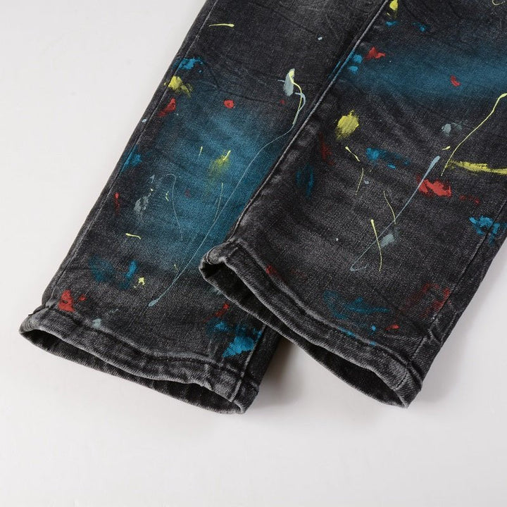Amr Paint Sprayed Black Jeans - Nov - ell - fas - ion