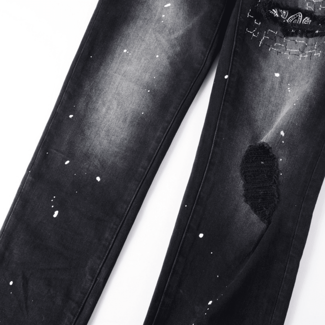 Purple Bandana Black Jeans - Novell "Fashion"
