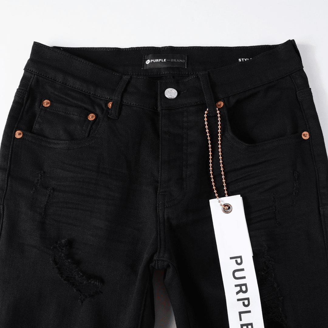 Purple Black Ripped Jeans - Novell "Fashion"