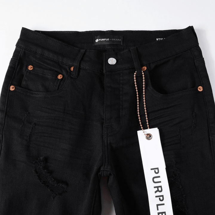 Purple Black Ripped Jeans - Novell "Fashion"