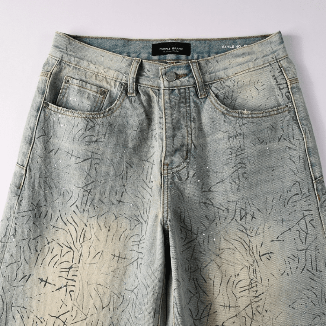 Purple Blue Distressed Jeans - Novell "Fashion"