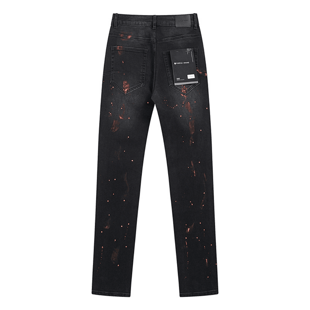 Purple Distressed Paint Jeans - Novell "Fashion"