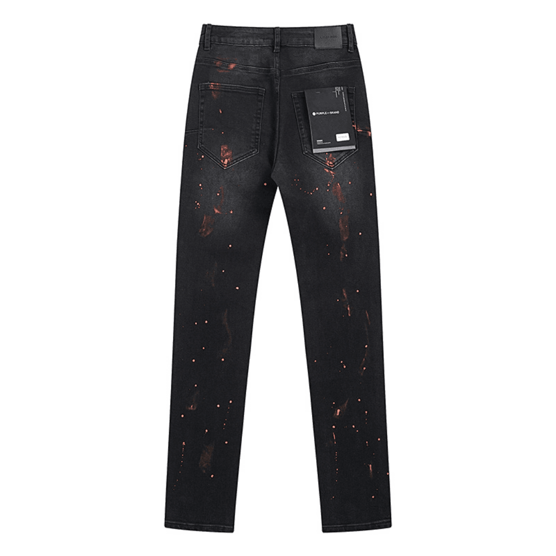 Purple Distressed Paint Jeans - Novell "Fashion"