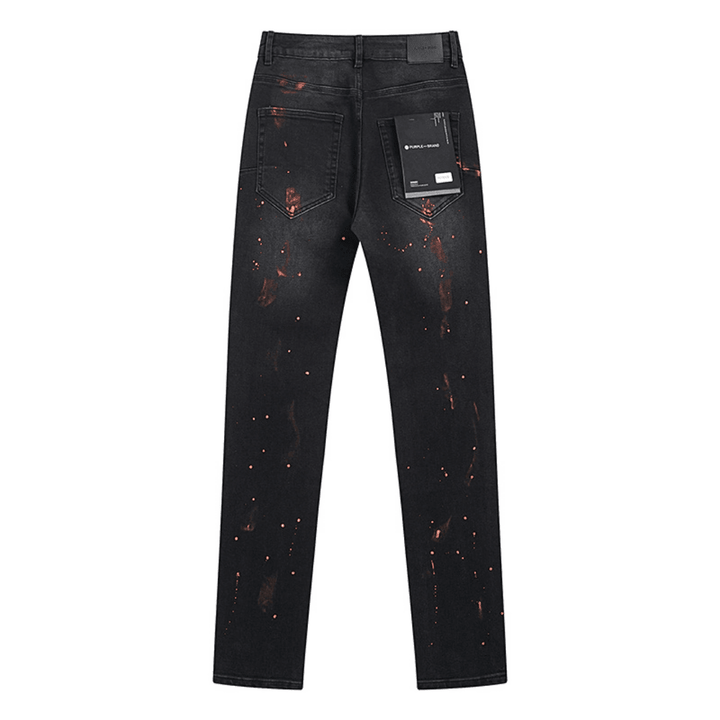 Purple Distressed Paint Jeans - Novell "Fashion"