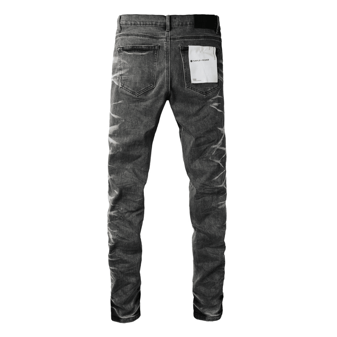 Purple Gradient Grey Ripped Jeans - Novell "Fashion"