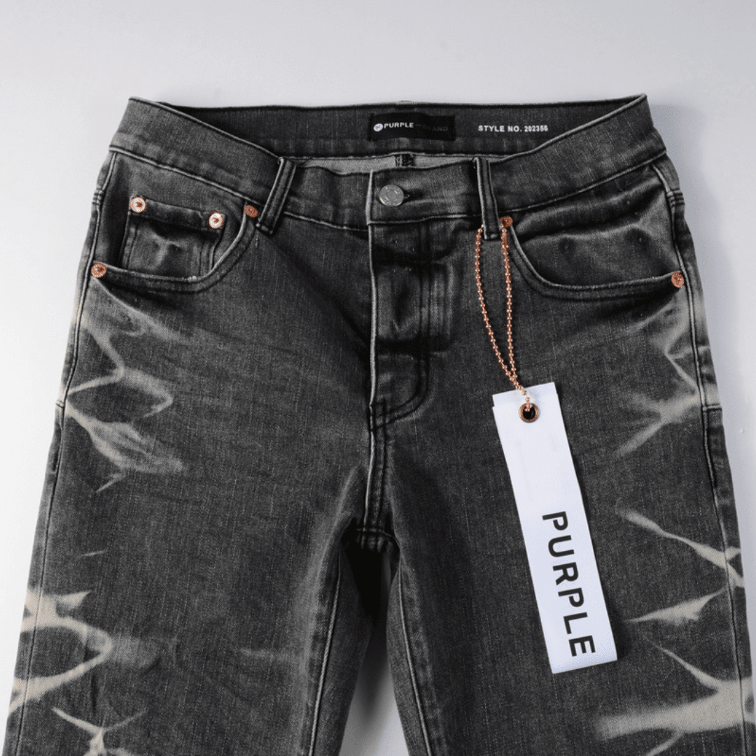 Purple Gradient Grey Ripped Jeans - Novell "Fashion"