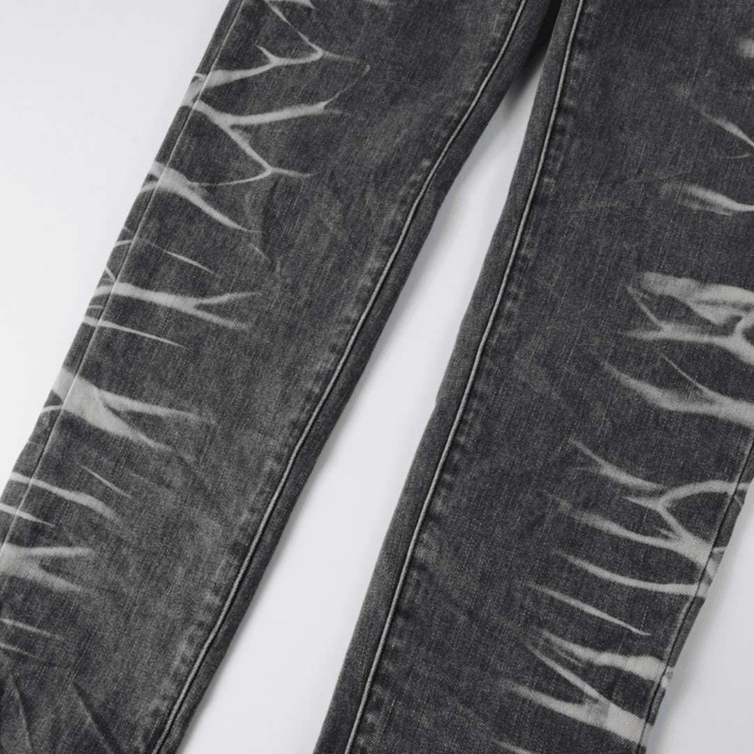 Purple Gradient Grey Ripped Jeans - Novell "Fashion"