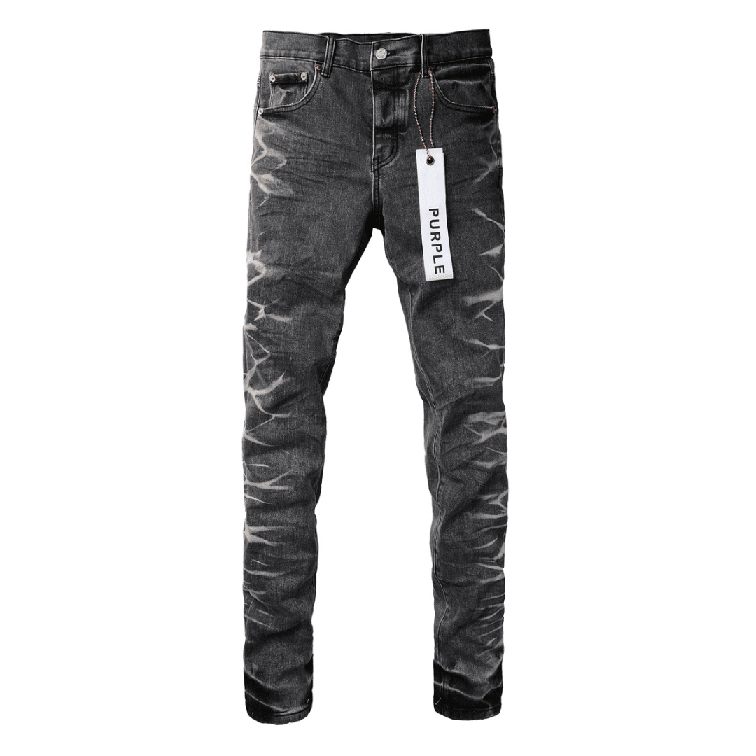 Purple Gradient Grey Ripped Jeans - Novell "Fashion"