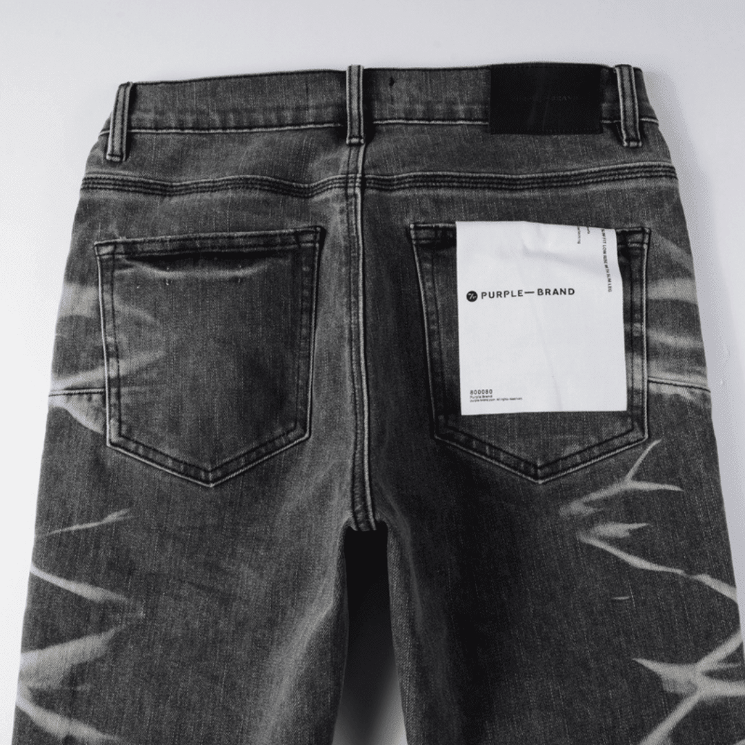 Purple Gradient Grey Ripped Jeans - Novell "Fashion"