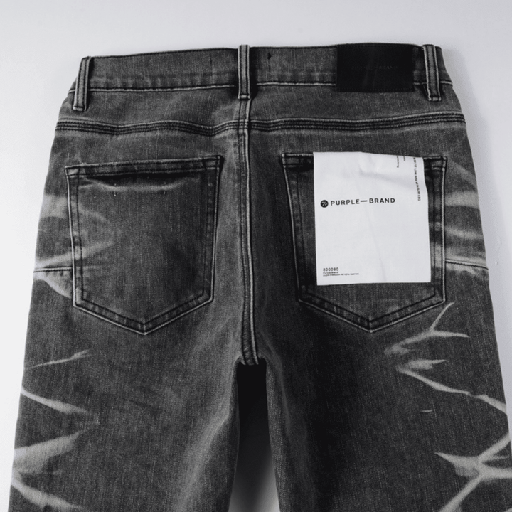 Purple Gradient Grey Ripped Jeans - Novell "Fashion"