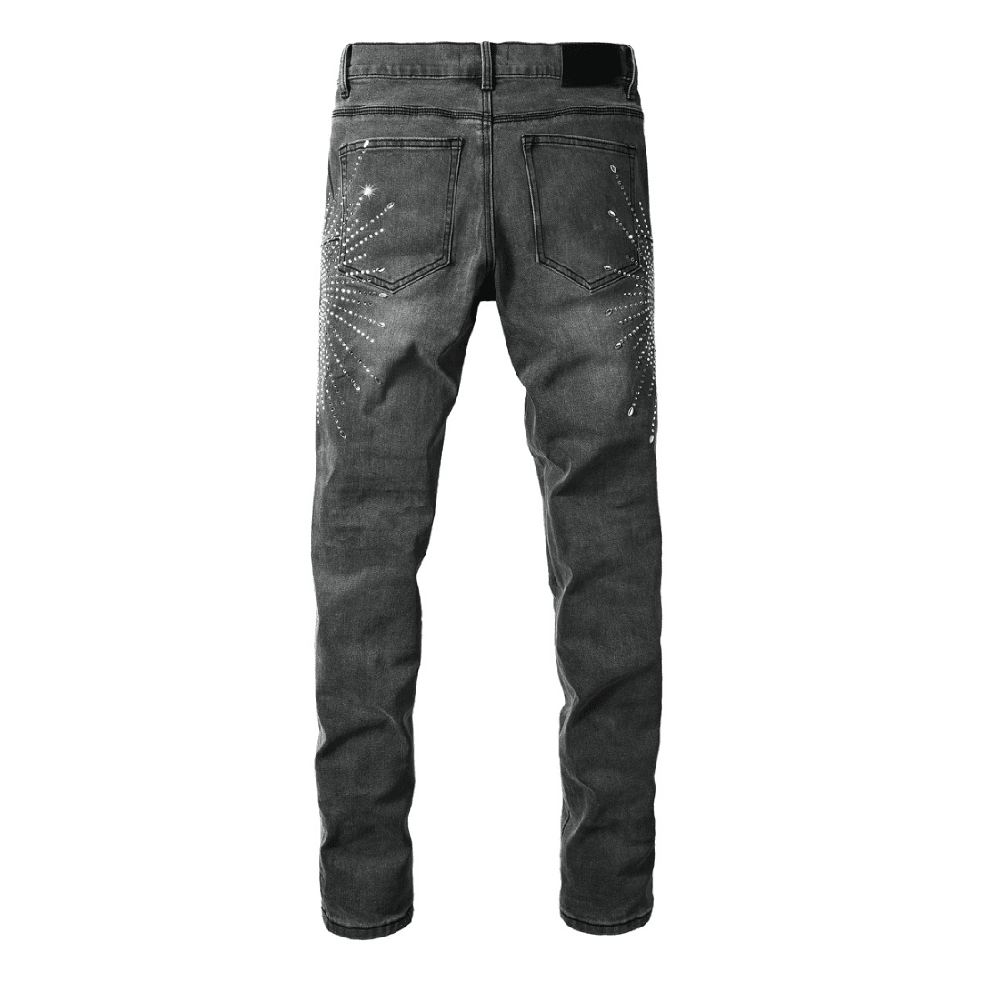 Purple Grey Diamonds Jeans - Novell "Fashion"