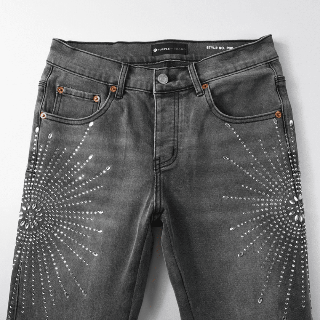 Purple Grey Diamonds Jeans - Novell "Fashion"