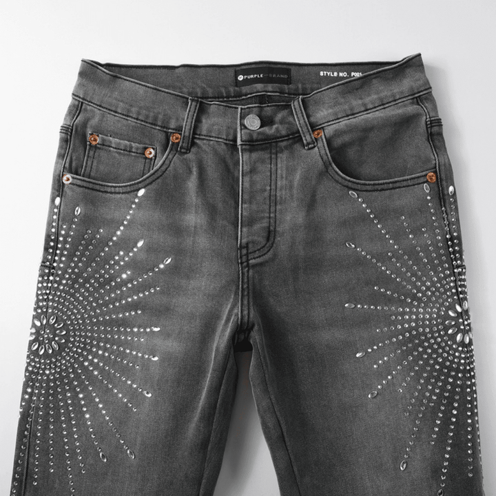 Purple Grey Diamonds Jeans - Novell "Fashion"