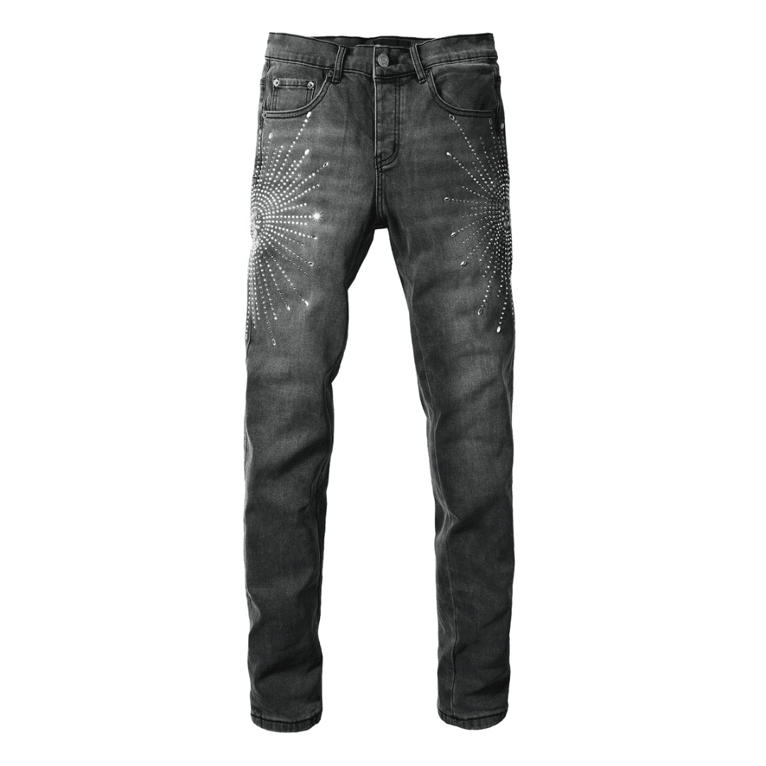Purple Grey Diamonds Jeans - Novell "Fashion"