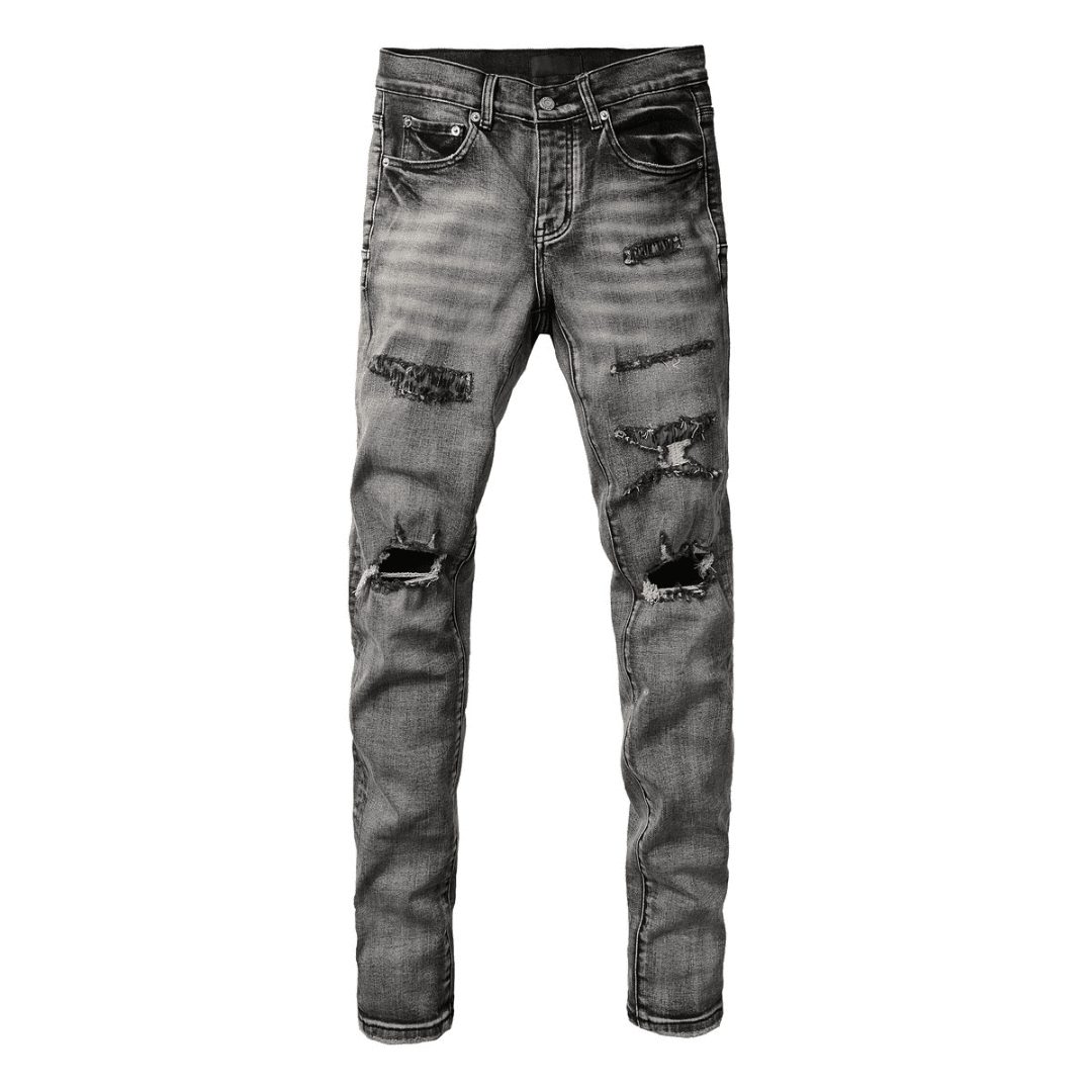 Purple Grey Ripped Jeans - Novell "Fashion"