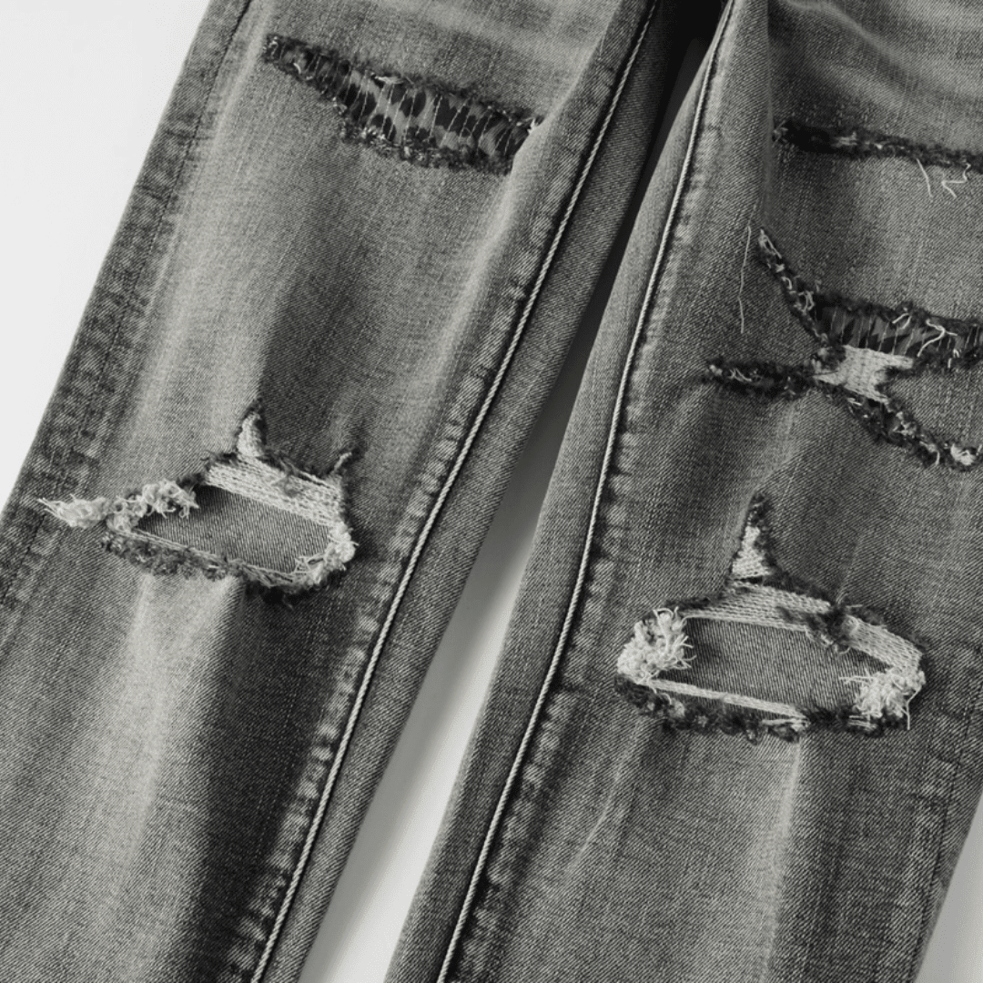 Purple Grey Ripped Jeans - Novell "Fashion"